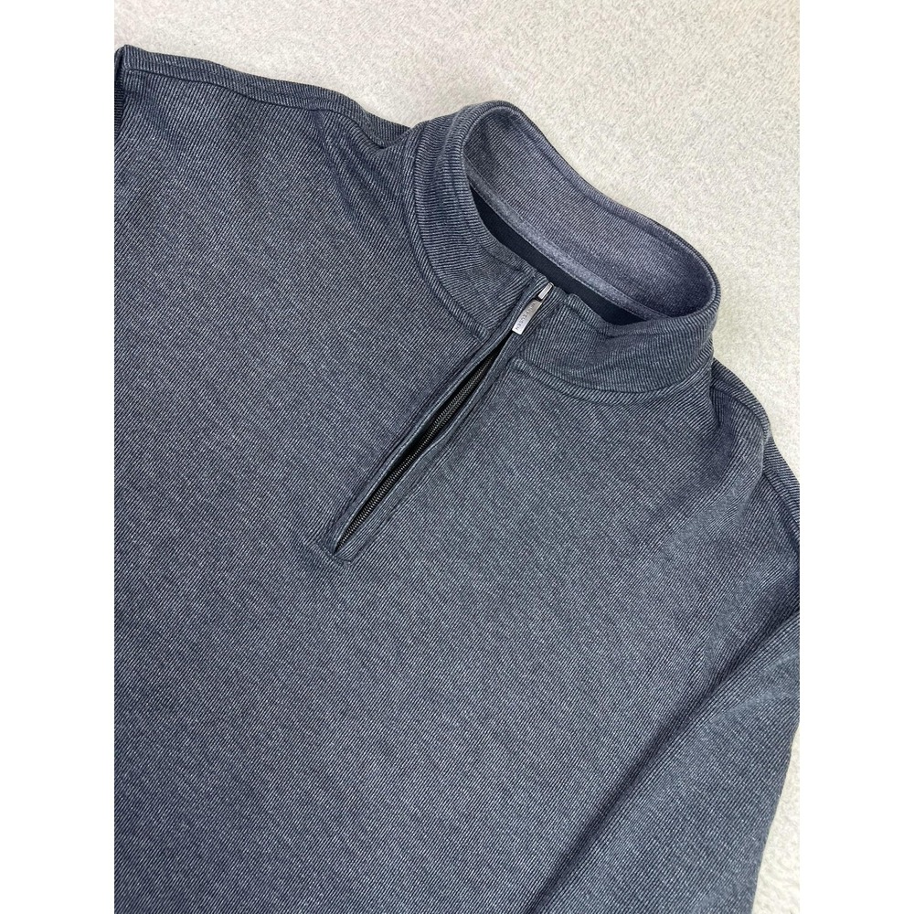 Van Heusen Sweater Mens 2XL Gray Quarter Zip Mock Neck Flex Classic Fit Pullover